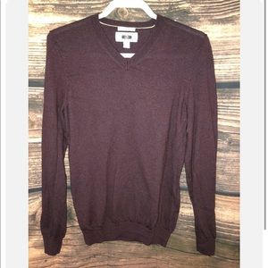 joseph abboud men’s extra fine marino wool sweater, maroon, small